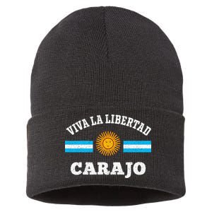 Viva La Libertad Carajo Javier Milei Presidente De Argentina Sustainable Knit Beanie