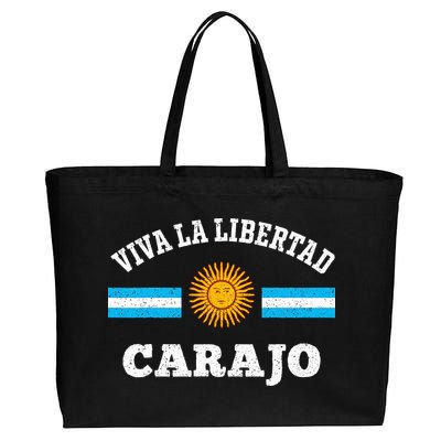 Viva La Libertad Carajo Javier Milei Presidente De Argentina Cotton Canvas Jumbo Tote