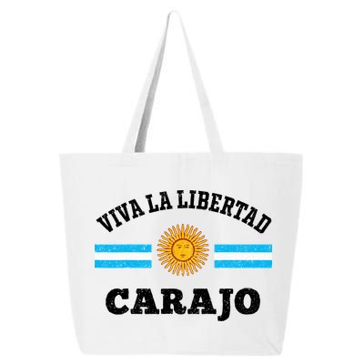 Viva La Libertad Carajo Javier Milei Presidente De Argentina 25L Jumbo Tote