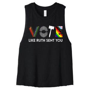 Vote Like Like Ruth Sent You Feminist Rbg Ruth Bader Ginsburg Women's Racerback Cropped Tank