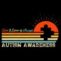 Vintage Live Love Accept Autism Puzzle Autism Awareness Button