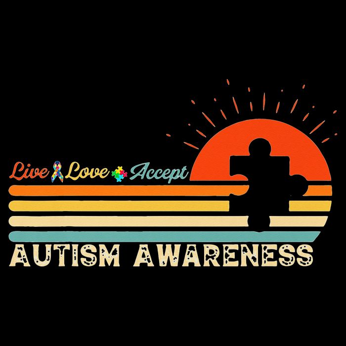 Vintage Live Love Accept Autism Puzzle Autism Awareness Button