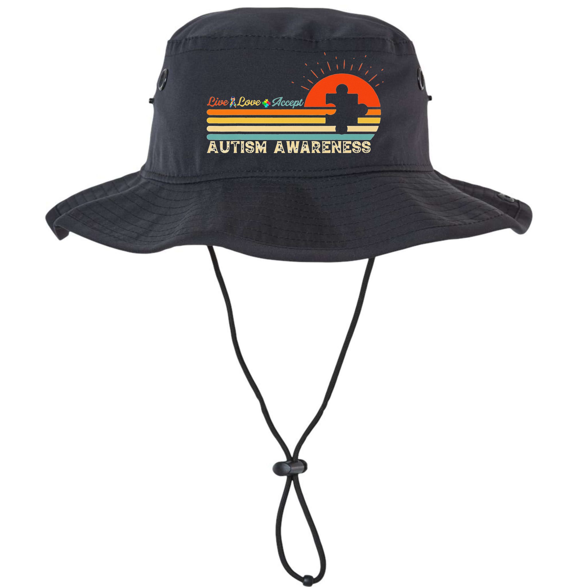 Vintage Live Love Accept Autism Puzzle Autism Awareness Bucket Hat