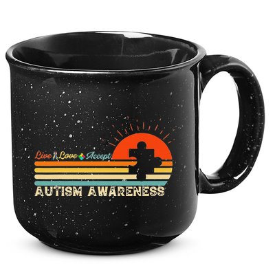 Vintage Live Love Accept Autism Puzzle Autism Awareness 15oz Campfire Ceramic Mug