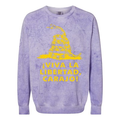 Viva La Libertad Carajo Milei Libertarian Ancap Liberty Colorblast Crewneck Sweatshirt