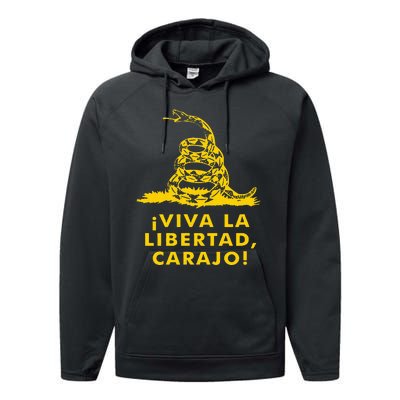 Viva La Libertad Carajo Milei Libertarian Ancap Liberty Performance Fleece Hoodie