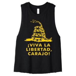 Viva La Libertad Carajo Milei Libertarian Ancap Liberty Women's Racerback Cropped Tank