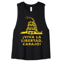 Viva La Libertad Carajo Milei Libertarian Ancap Liberty Women's Racerback Cropped Tank