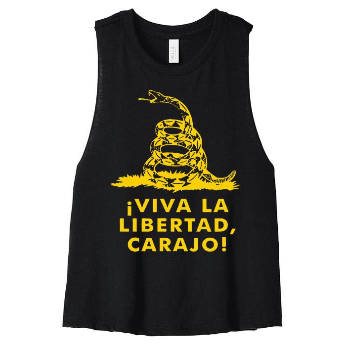 Viva La Libertad Carajo Milei Libertarian Ancap Liberty Women's Racerback Cropped Tank