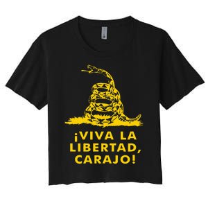 Viva La Libertad Carajo Milei Libertarian Ancap Liberty Women's Crop Top Tee