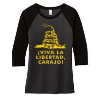 Viva La Libertad Carajo Milei Libertarian Ancap Liberty Women's Tri-Blend 3/4-Sleeve Raglan Shirt