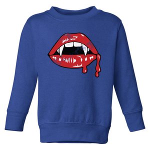 Vampire Lips Lazy Halloween Costume Blood Fangs Cool Gift Toddler Sweatshirt