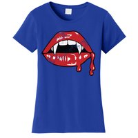 Vampire Lips Lazy Halloween Costume Blood Fangs Cool Gift Women's T-Shirt