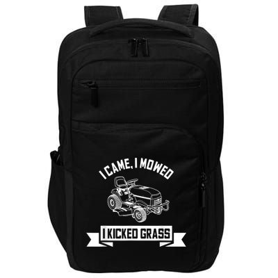 Vintage Lawn Mowing Funny Landscaping Mowologist Impact Tech Backpack