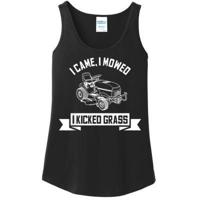 Vintage Lawn Mowing Funny Landscaping Mowologist Ladies Essential Tank