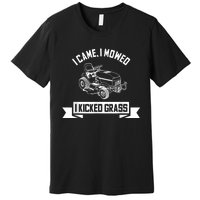 Vintage Lawn Mowing Funny Landscaping Mowologist Premium T-Shirt