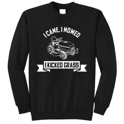 Vintage Lawn Mowing Funny Landscaping Mowologist Tall Sweatshirt