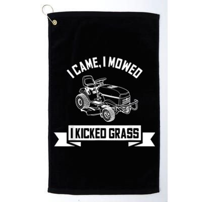 Vintage Lawn Mowing Funny Landscaping Mowologist Platinum Collection Golf Towel