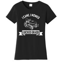 Vintage Lawn Mowing Funny Landscaping Mowologist Women's T-Shirt