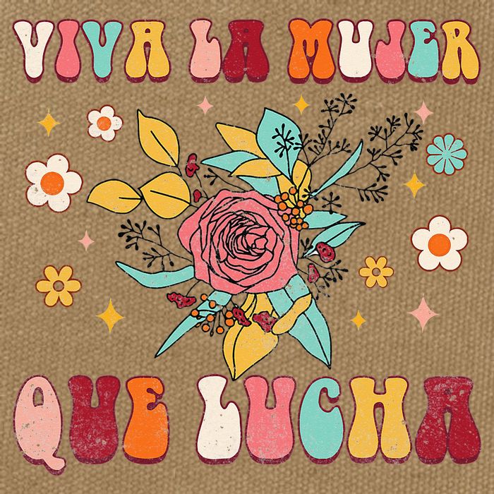 Viva La Mujer Que Lucha Latina Power Feminist Mexican Groovy Cotton Canvas Backpack