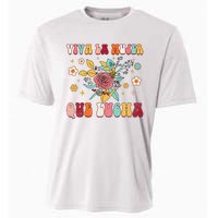 Viva La Mujer Que Lucha Latina Power Feminist Mexican Groovy Cooling Performance Crew T-Shirt