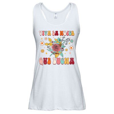 Viva La Mujer Que Lucha Latina Power Feminist Mexican Groovy Ladies Essential Flowy Tank