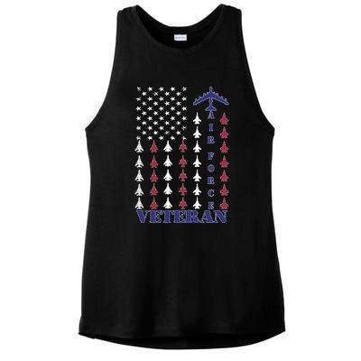 Veteran Lives Matter Air Force Veteran Proud Veteran Grandpa Gift Ladies PosiCharge Tri-Blend Wicking Tank