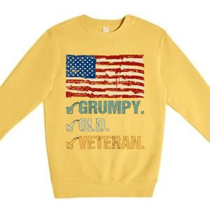 Veteran Lives Matter Grumpy Old Veteran Vietnam Veterans Day Gift Premium Crewneck Sweatshirt