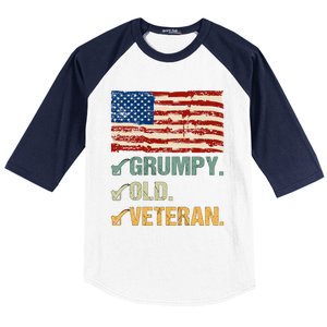 Veteran Lives Matter Grumpy Old Veteran Vietnam Veterans Day Gift Baseball Sleeve Shirt