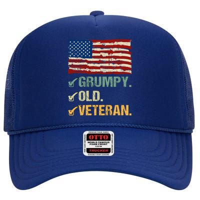 Veteran Lives Matter Grumpy Old Veteran Vietnam Veterans Day Gift High Crown Mesh Back Trucker Hat