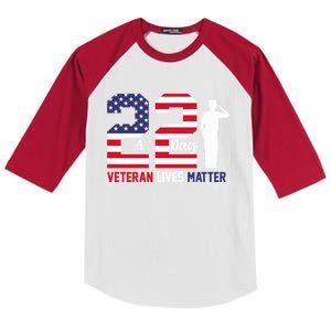 Veteran Lives Matter Veterans Day Gift Kids Colorblock Raglan Jersey