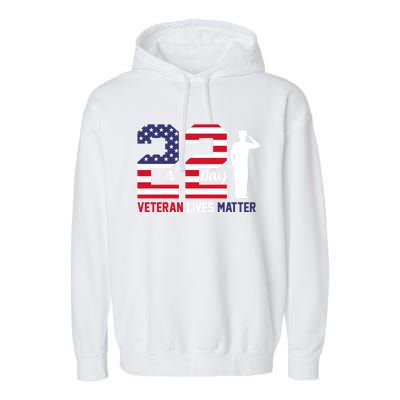 Veteran Lives Matter Veterans Day Gift Garment-Dyed Fleece Hoodie