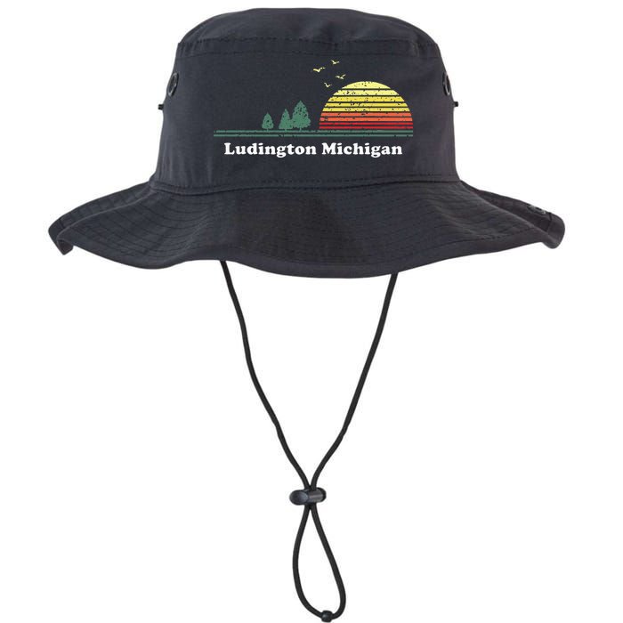 Vintage Ludington Michigan Sunset Souvenir Print Legacy Cool Fit Booney Bucket Hat