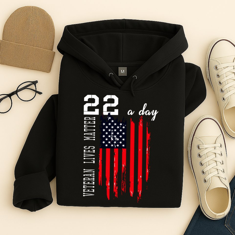Veteran Lives Matter Suicide Awareness Ptsd Veteran 22 Day Cool Gift Hoodie