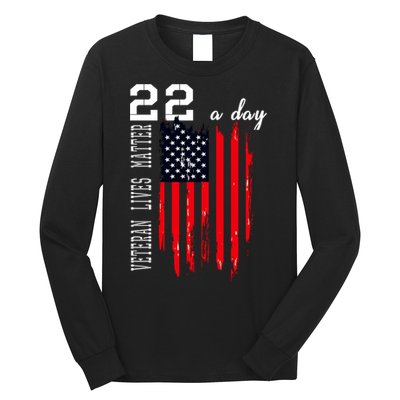 Veteran Lives Matter Suicide Awareness Ptsd Veteran 22 Day Cool Gift Long Sleeve Shirt