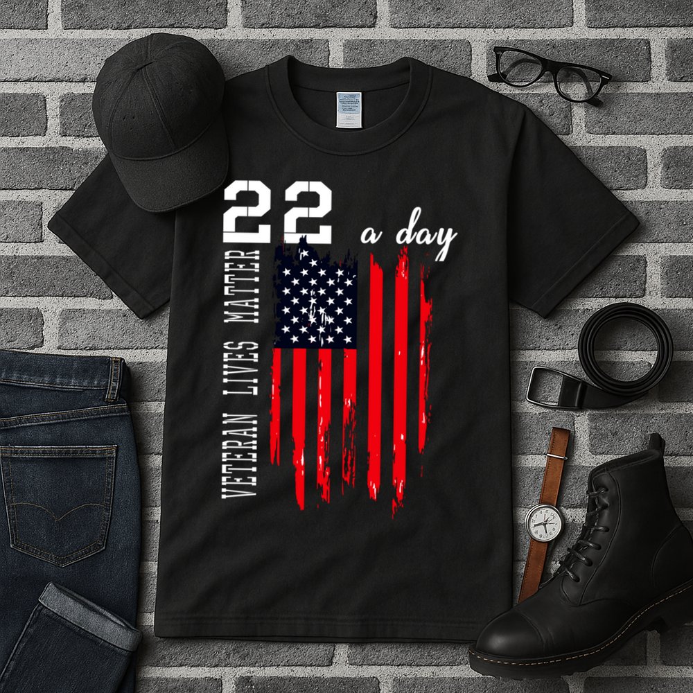Veteran Lives Matter Suicide Awareness Ptsd Veteran 22 Day Cool Gift Tall T-Shirt
