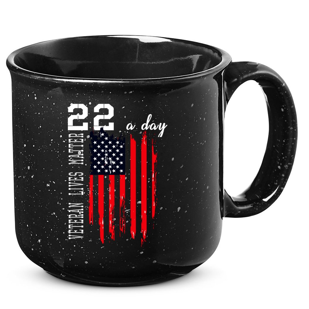 Veteran Lives Matter Suicide Awareness Ptsd Veteran 22 Day Cool Gift 15oz Campfire Ceramic Mug