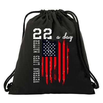 Veteran Lives Matter Suicide Awareness Ptsd Veteran 22 Day Cool Gift Drawstring Bag