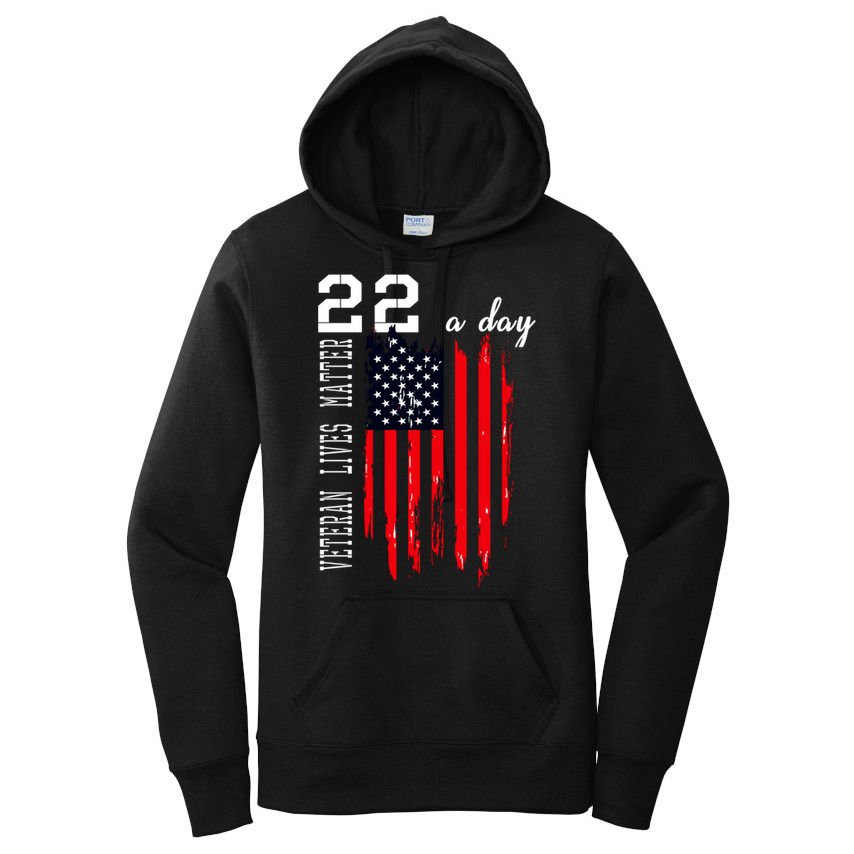 Veteran Lives Matter Suicide Awareness Ptsd Veteran 22 Day Cool Gift Women's Pullover Hoodie
