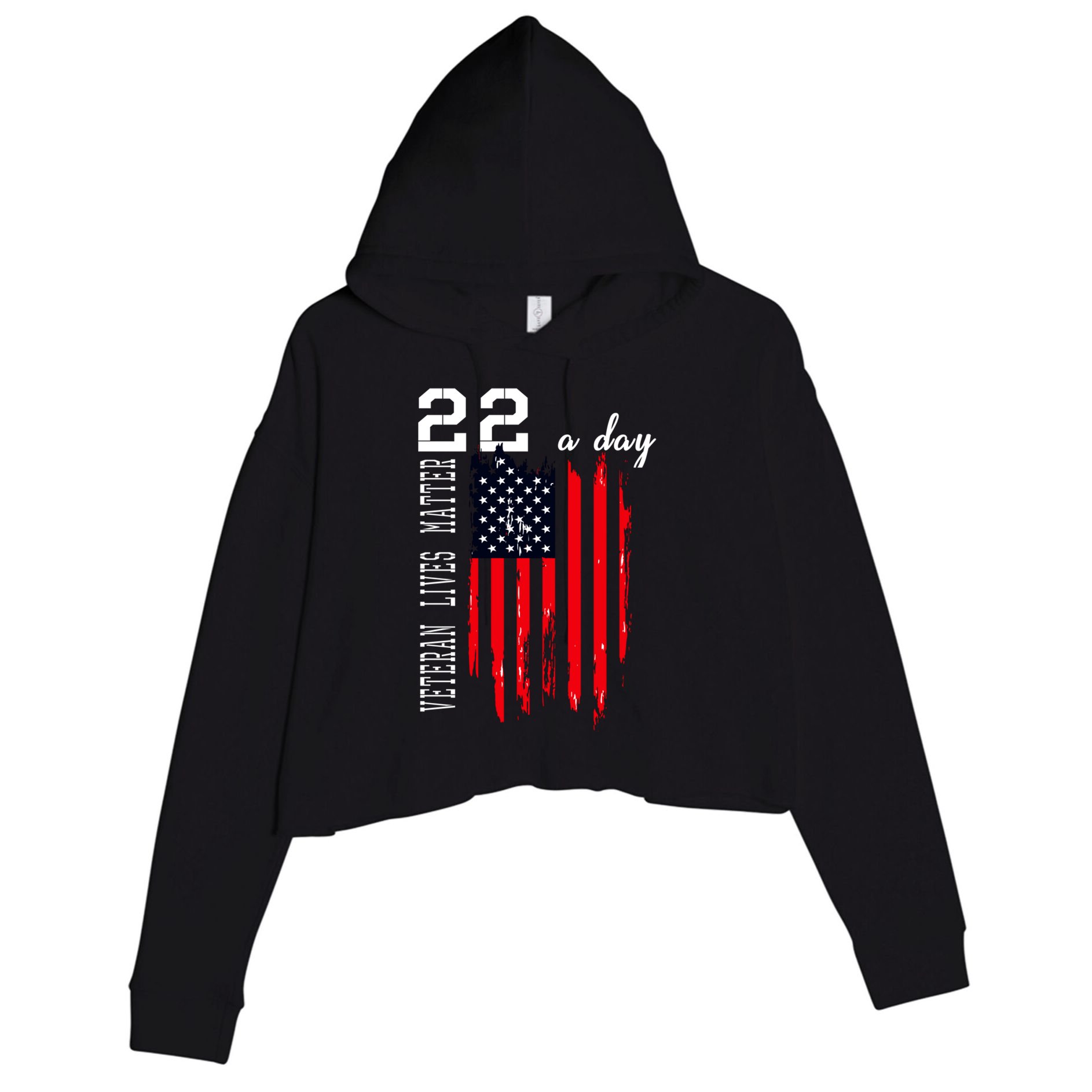 Veteran Lives Matter Suicide Awareness Ptsd Veteran 22 Day Cool Gift Crop Fleece Hoodie