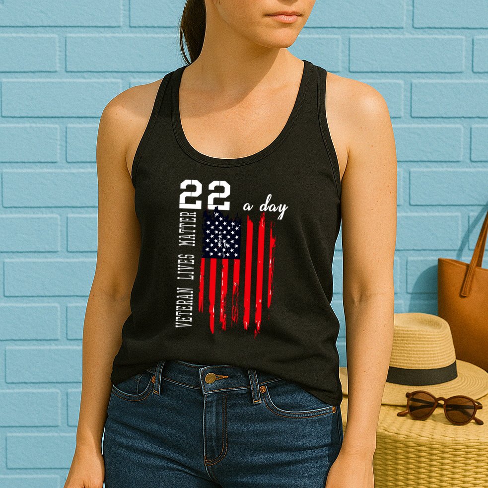 Veteran Lives Matter Suicide Awareness Ptsd Veteran 22 Day Cool Gift Womens Tank Top