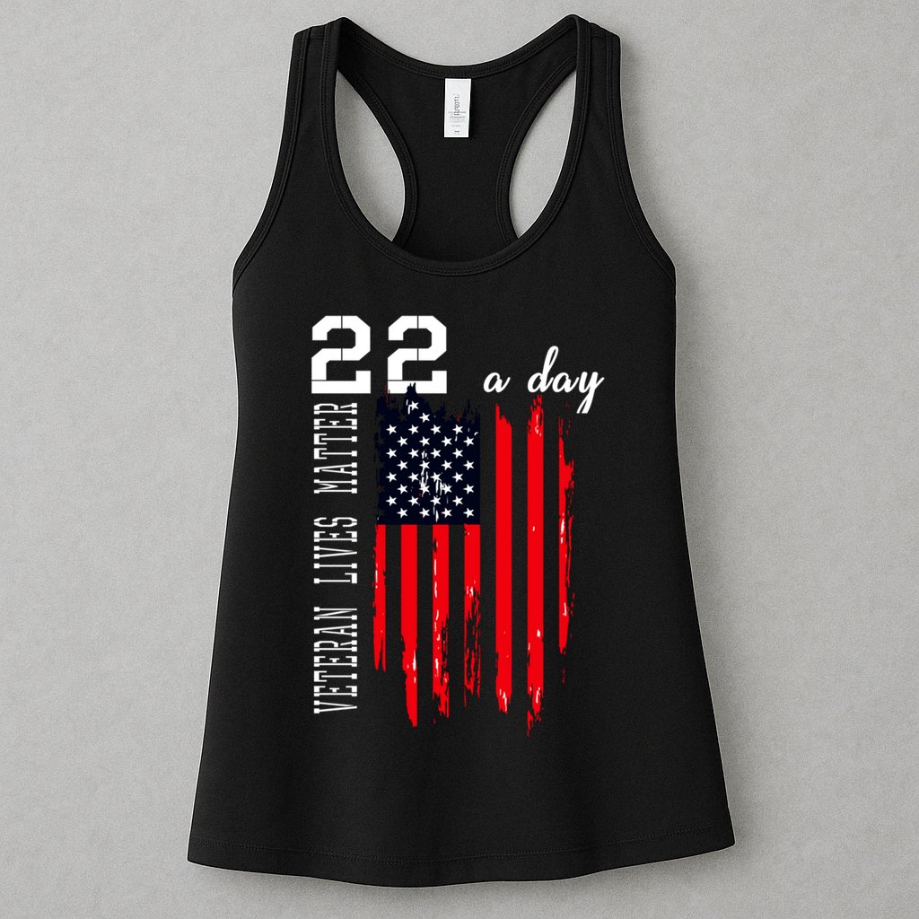 Veteran Lives Matter Suicide Awareness Ptsd Veteran 22 Day Cool Gift Womens Tank Top