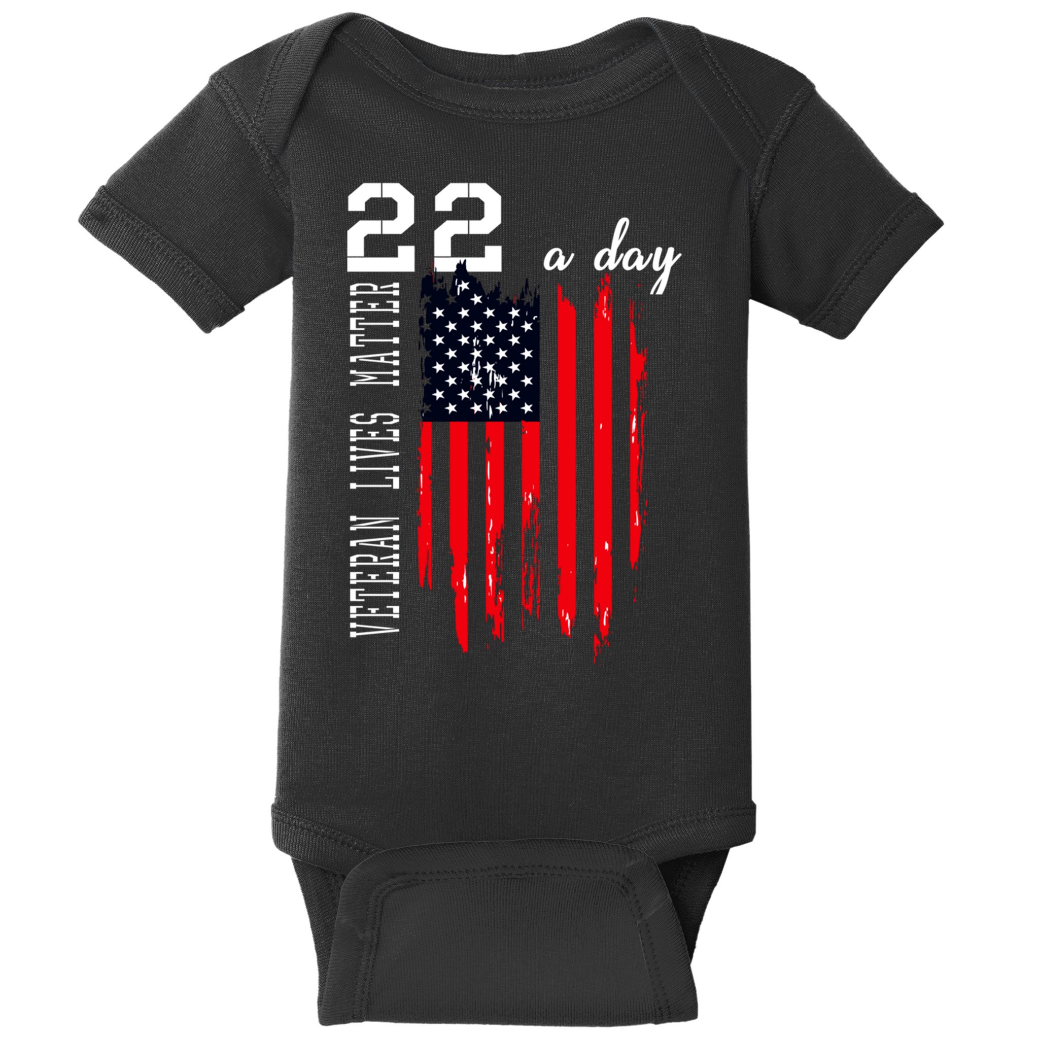 Veteran Lives Matter Suicide Awareness Ptsd Veteran 22 Day Cool Gift Baby Bodysuit
