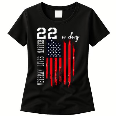 Veteran Lives Matter Suicide Awareness Ptsd Veteran 22 Day Cool Gift Womens T-Shirt
