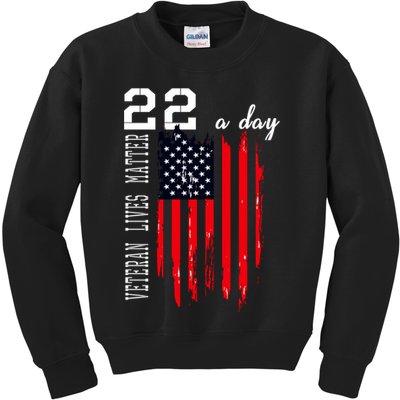 Veteran Lives Matter Suicide Awareness Ptsd Veteran 22 Day Cool Gift Kids Sweatshirt