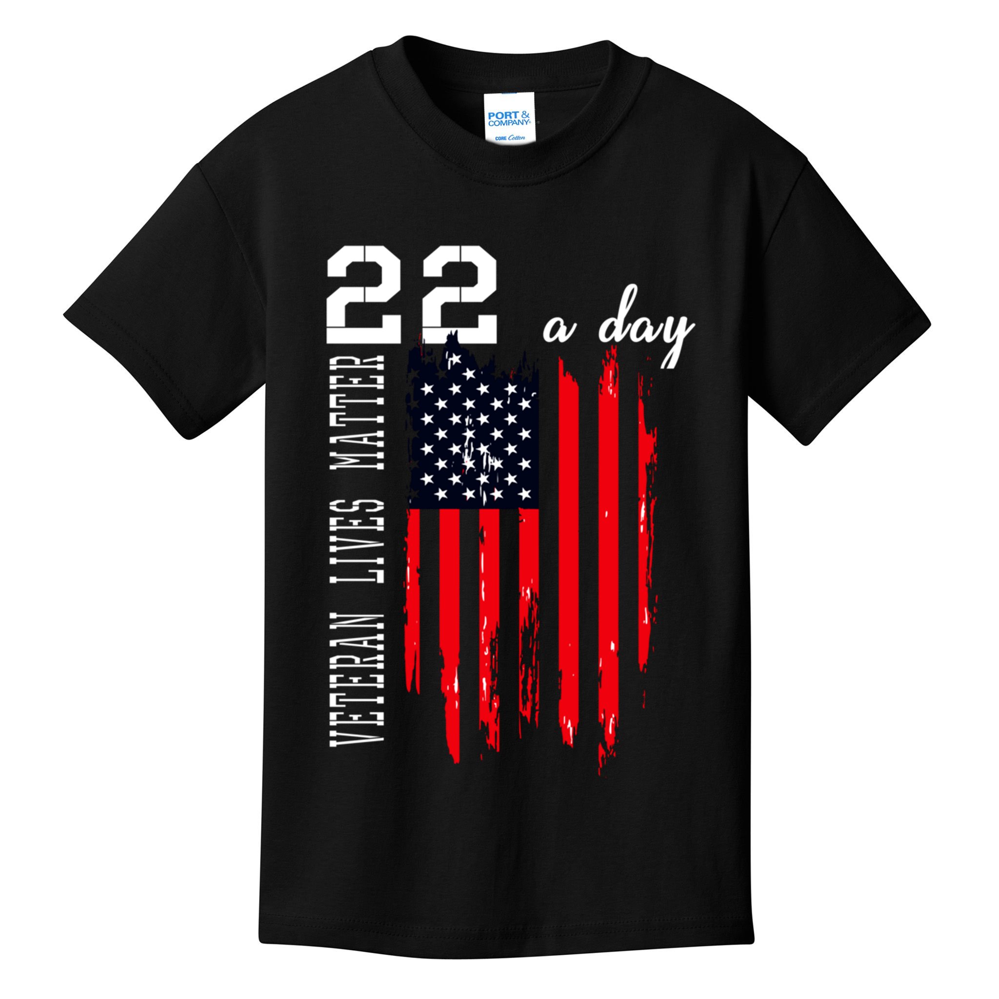 Veteran Lives Matter Suicide Awareness Ptsd Veteran 22 Day Cool Gift Kids T-Shirt