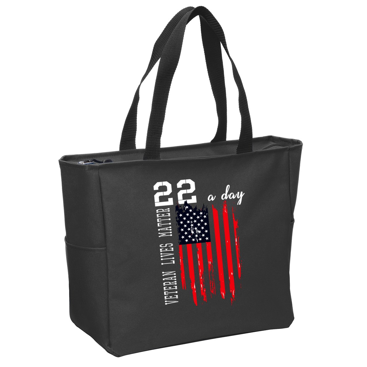 Veteran Lives Matter Suicide Awareness Ptsd Veteran 22 Day Cool Gift Zip Tote Bag