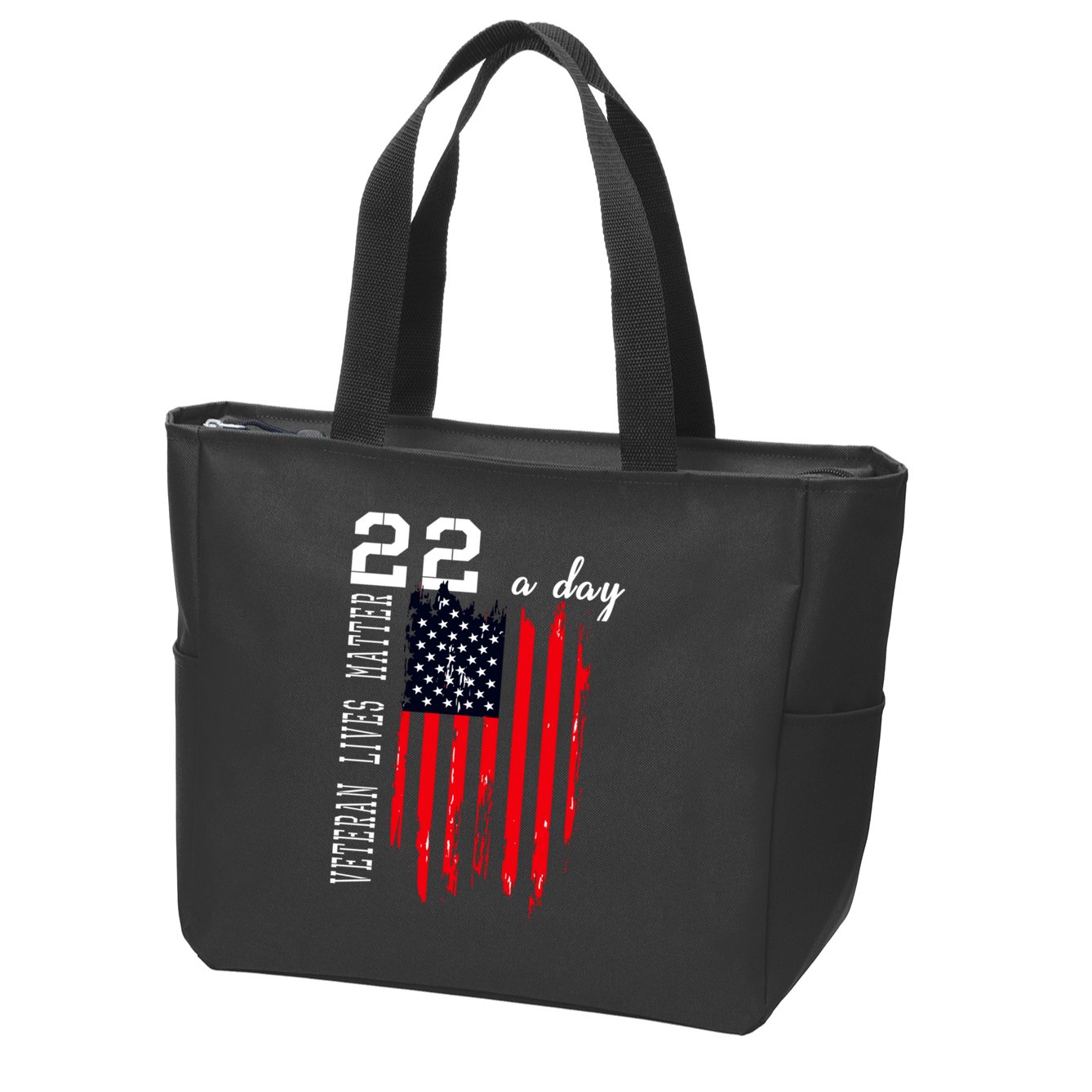 Veteran Lives Matter Suicide Awareness Ptsd Veteran 22 Day Cool Gift Zip Tote Bag