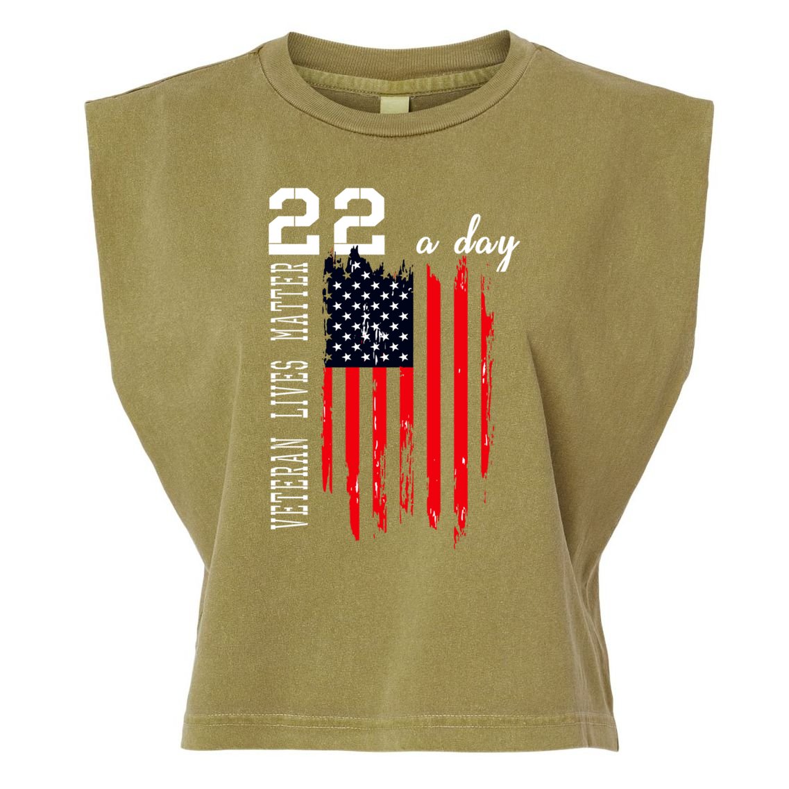 Veteran Lives Matter Suicide Awareness Ptsd Veteran 22 Day Cool Gift Garment-Dyed Women's Muscle Tee