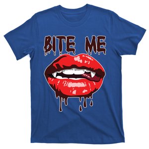 Vampire Lips Mouth Halloween Bite Me Scary Funny Gift T-Shirt